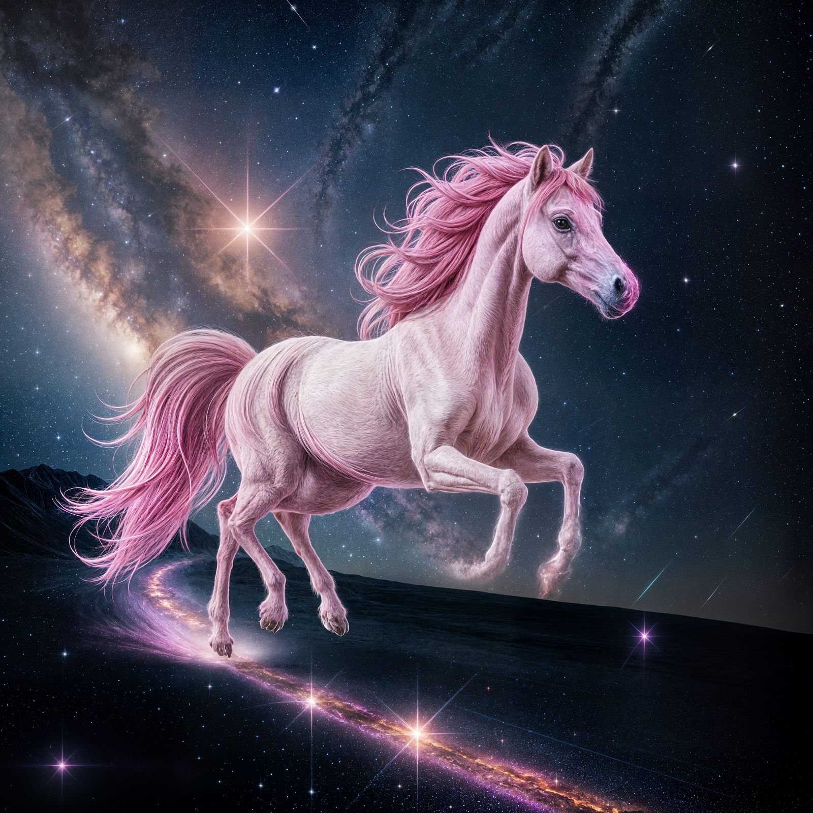 Pink Alien Horses on Diamond Star Road