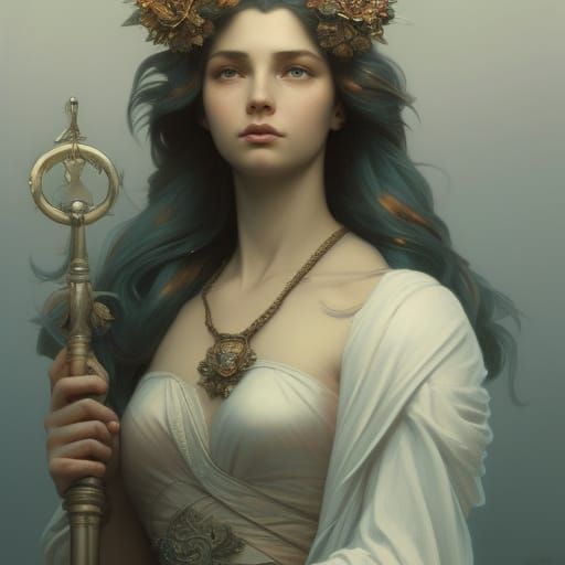 Lady Justice Portrait in Hyperdetailed Digital Art