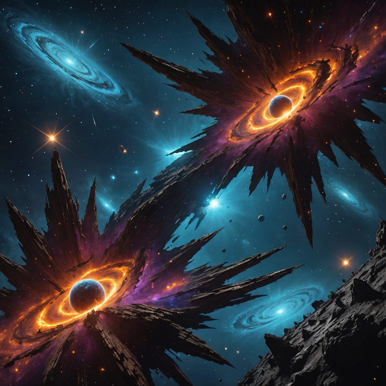 Cosmic Entity of Nebula and Exploding Stars