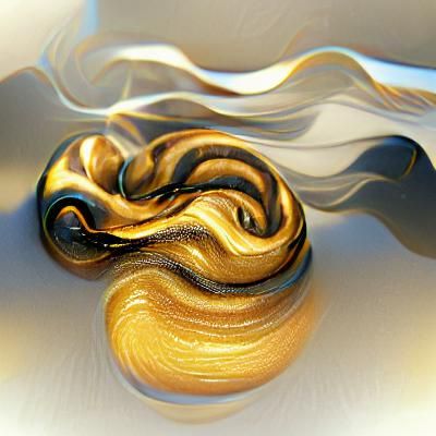 Golden Smoky Swirl Abstract
