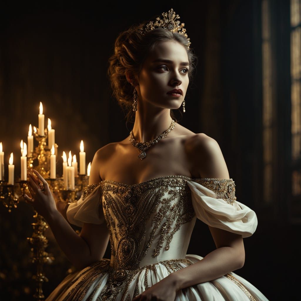 Ethereal Baroque Beauty in Golden Light