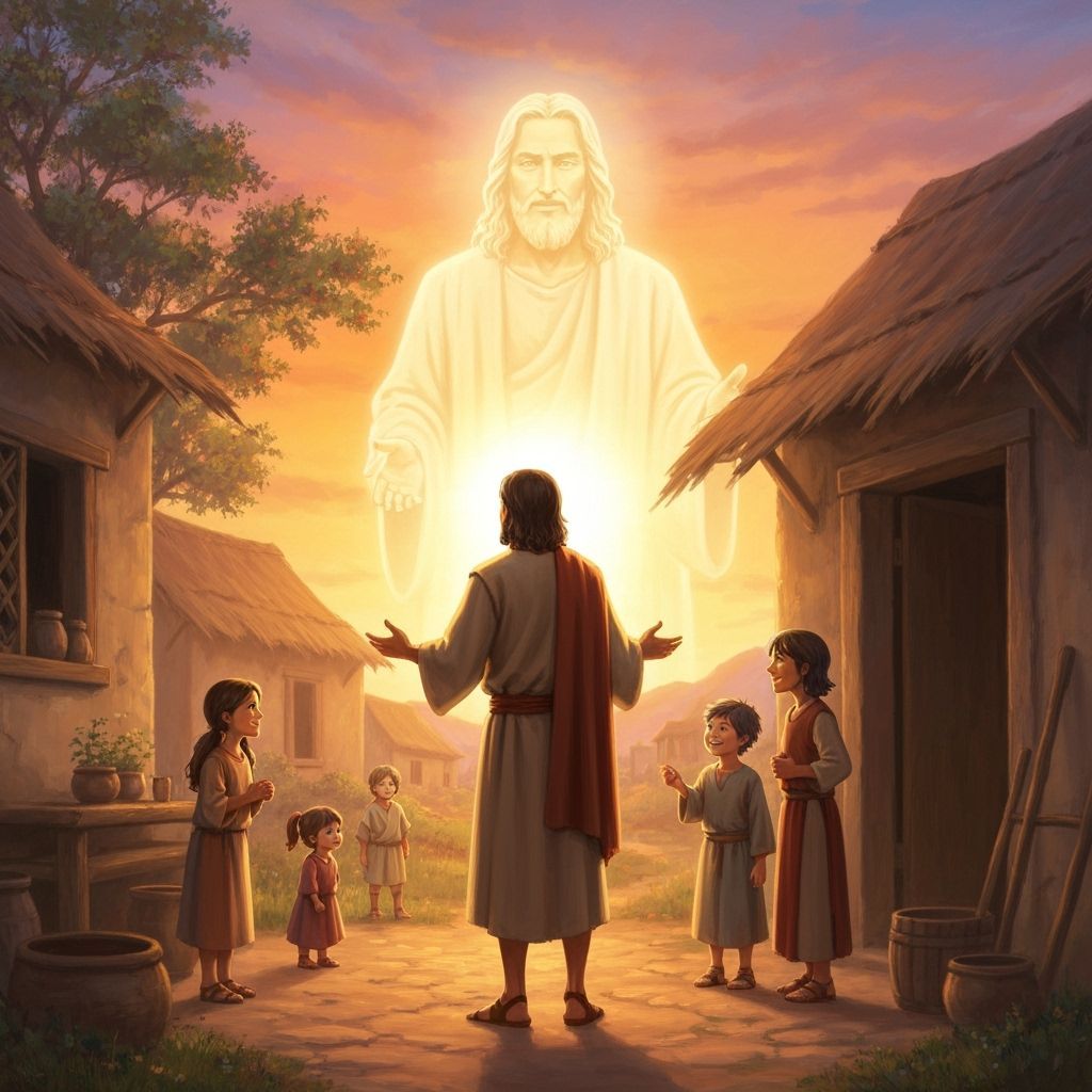 Biblical Scene: Disciple Welcomed in Luminous Style