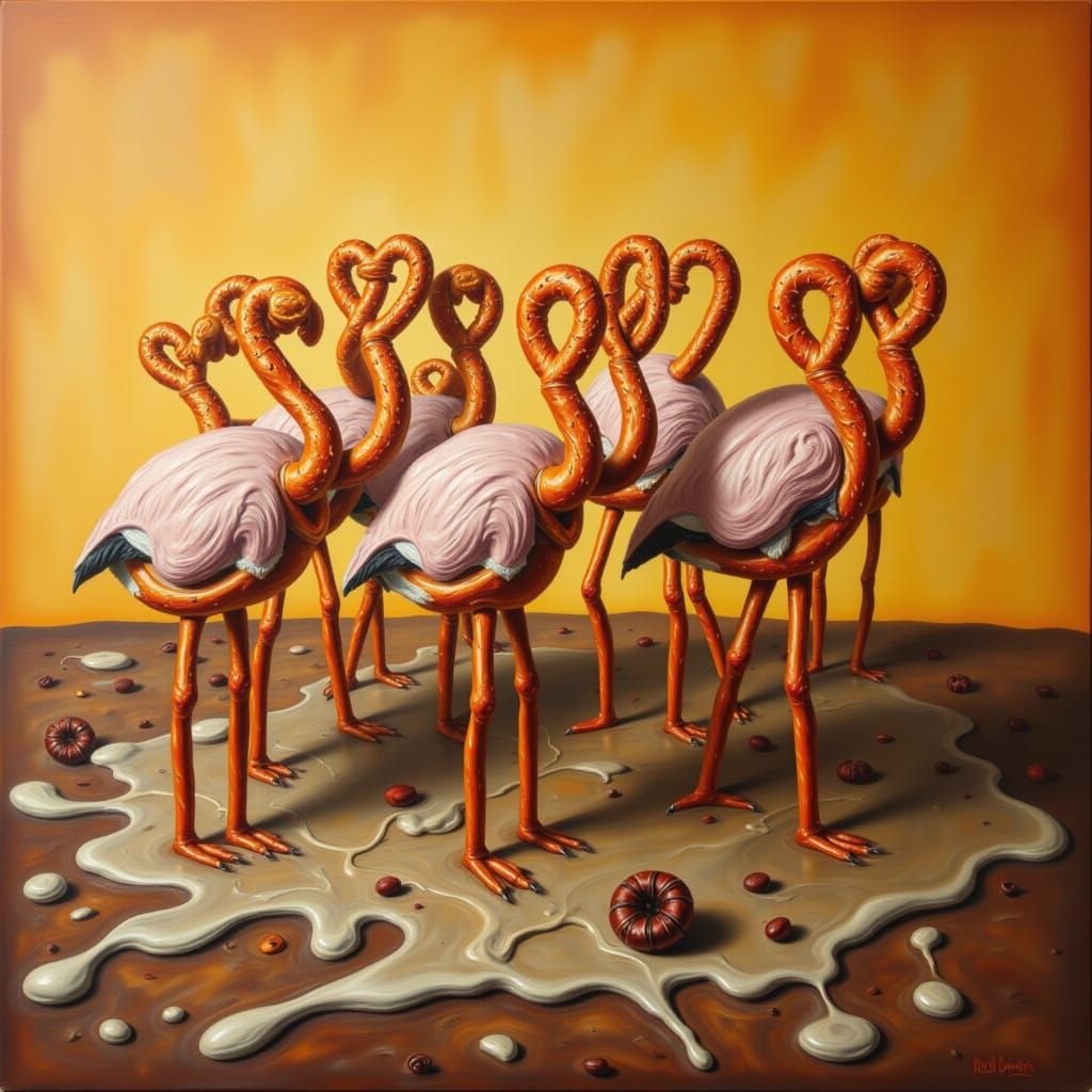 Flamingo in Pretzel People Style