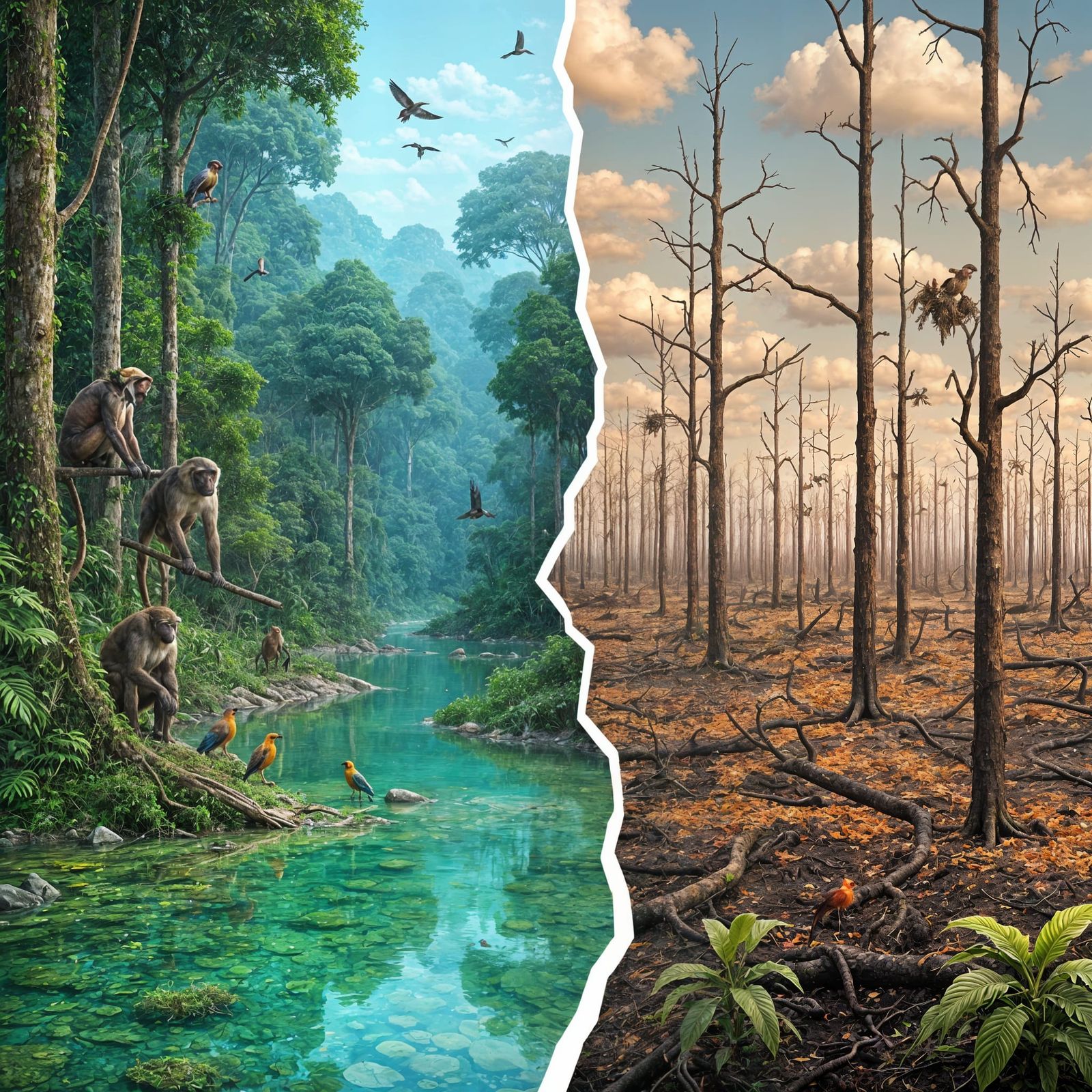 Rainforest vs Deforestation: A Hyperrealistic Environmental ...