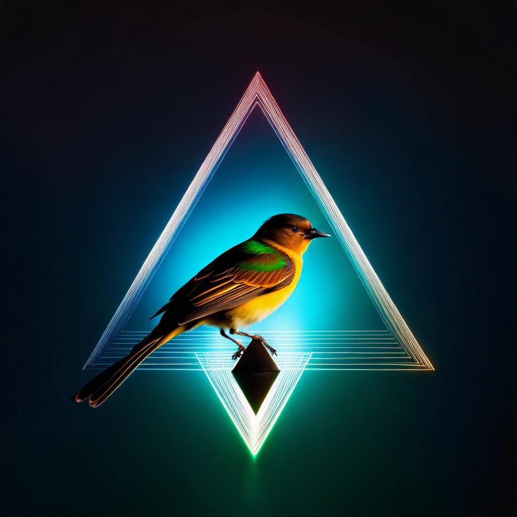Abstract Geometric Birds with Color Gradient