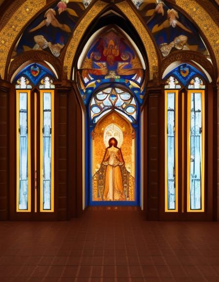 Hungarian Girl in Stained Glass Style