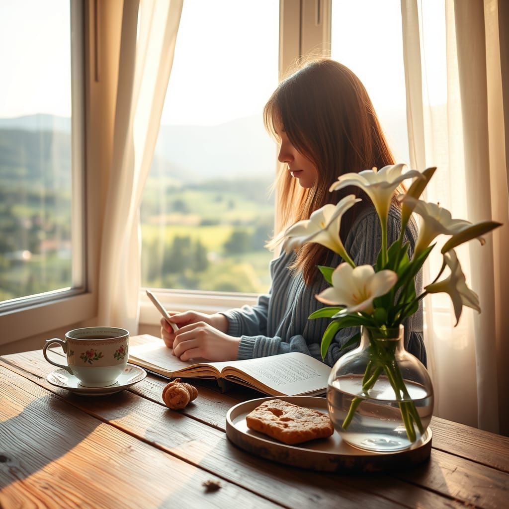 A Peaceful Moment of Introspection in a Serene Valley