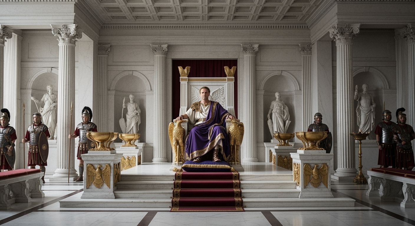 Majestic Emperor in Lavish Roman Imperial Palace