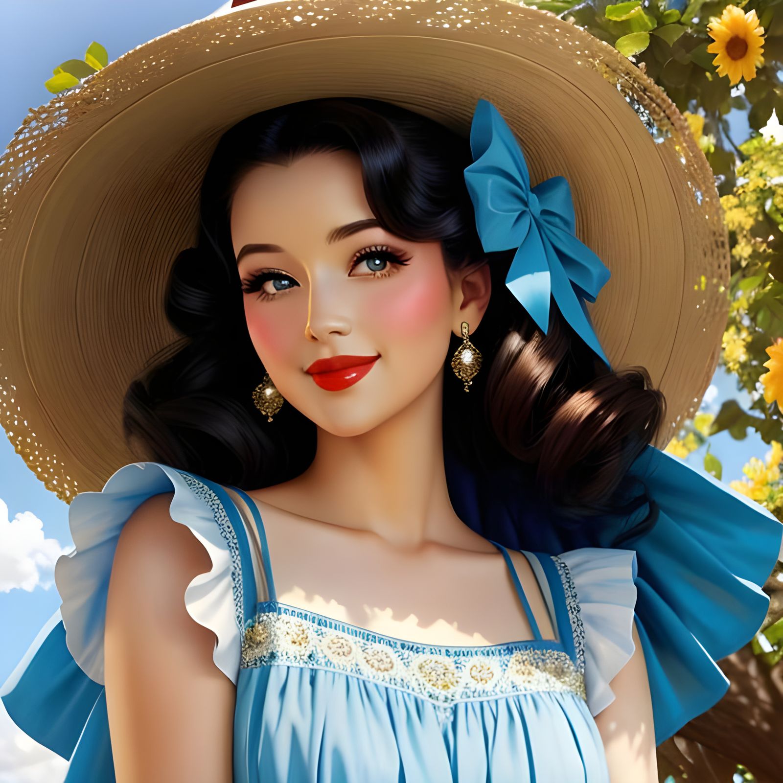 Radiant Pin-Up Girl in Sunlight, Elvgren Style