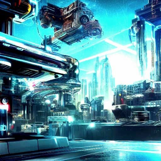 Cyberpunk Hamburger Diner in a Futuristic Galaxy