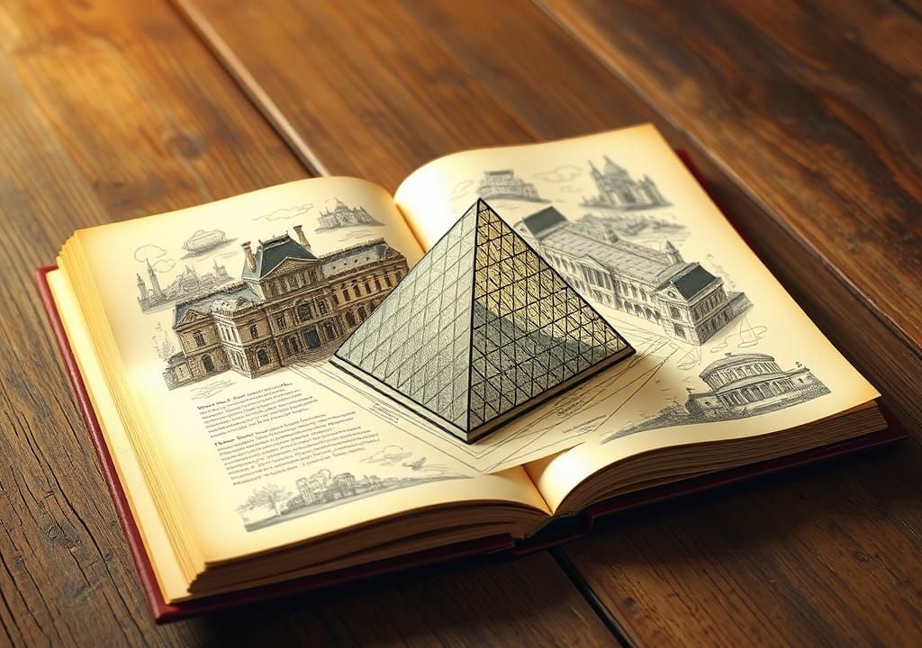 Paris Travel Guide with 3D Louvre, Art Nouveau Style