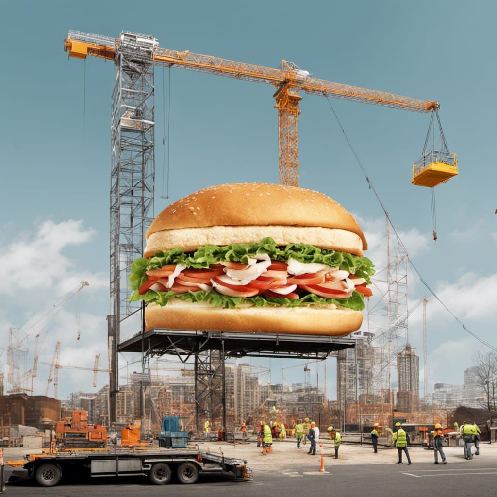 Construction Crane Completes Enormous Sandwich