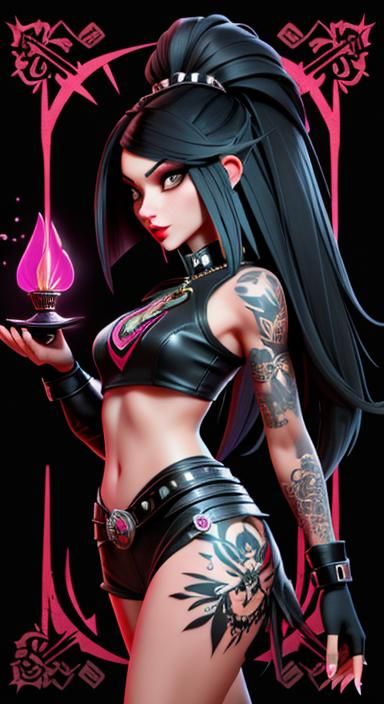 Flirty Queen of Spades in Aetherpunk Splash Art