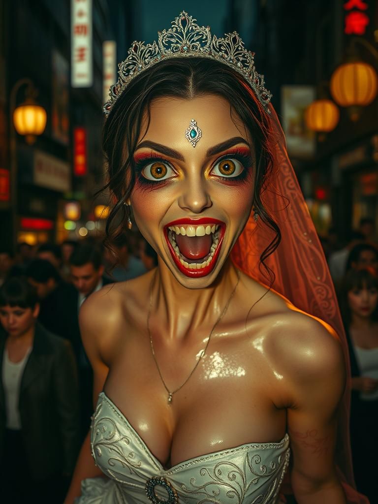 Bridezilla Kaiju in Dark Storybook Fairytale Style