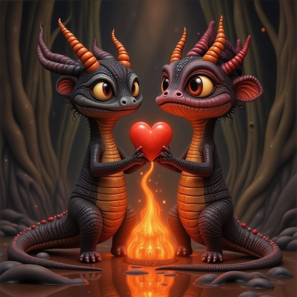 Demonic Crocodiles in Volcanic Love