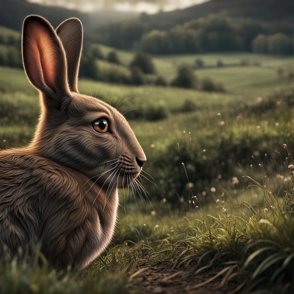 Hyperrealistic Watership Down Scene in Cinematic Style