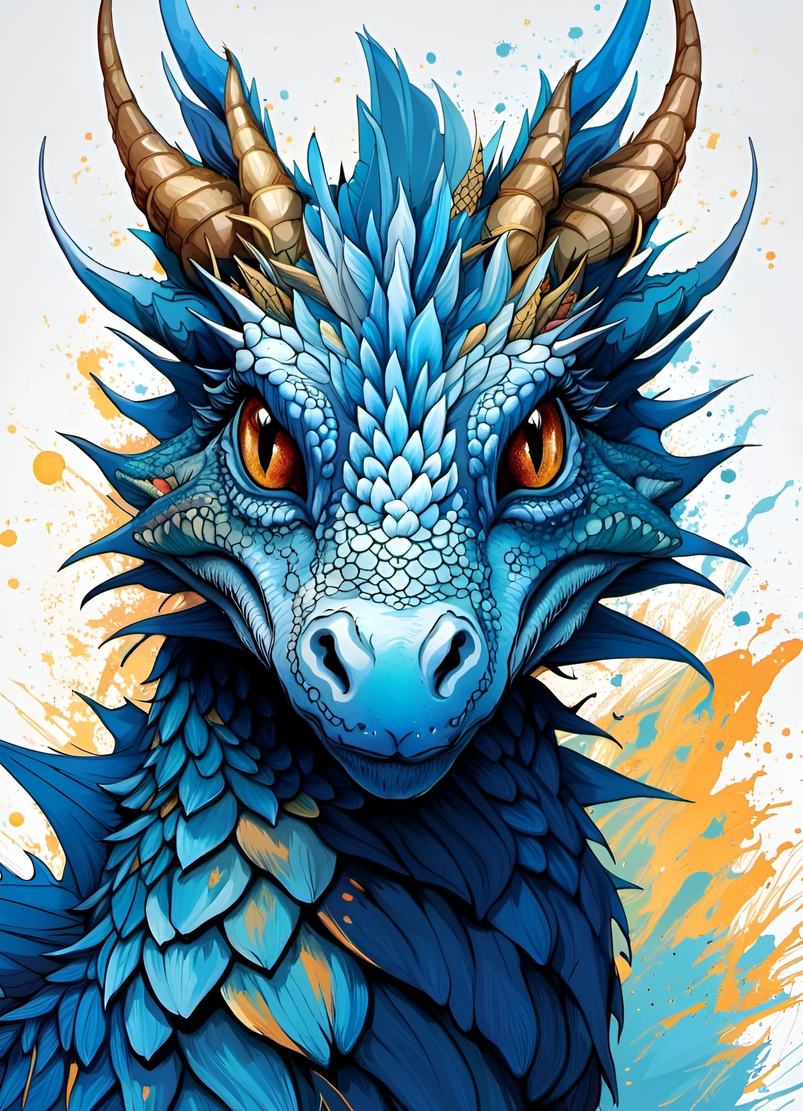Beautiful Young Blue Dragon
