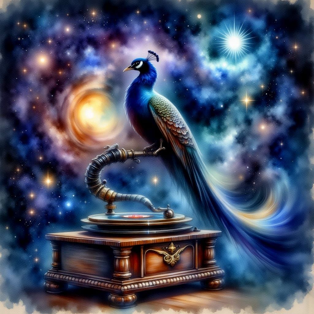 Cosmic Symphony: Gramophone Nebula with Peacock