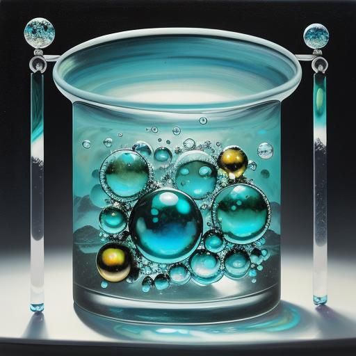 Surreal Frozen Bubbles and Glass in Dali Style