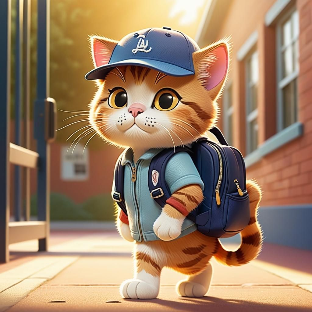 Kitty Cat's First Day of School: Disney Illustration