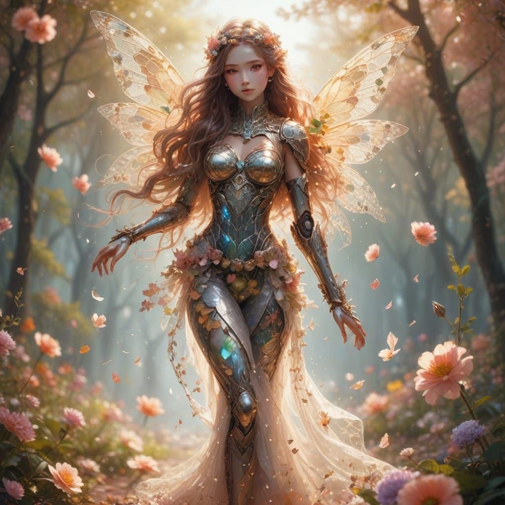 Elf Cyborg Robot in Anime Hyper Realistic Style