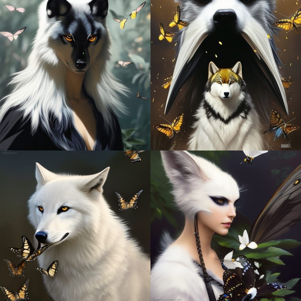 Female/wolf/butterfly