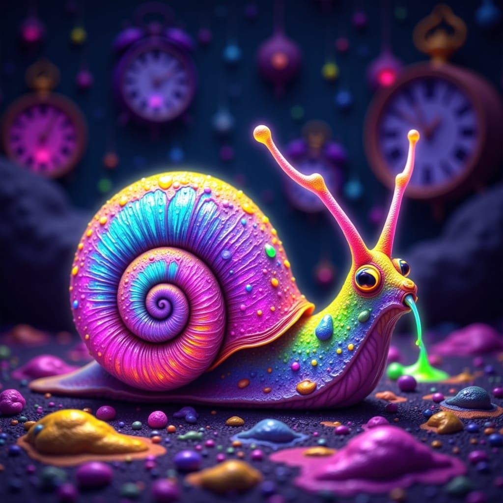 Meet the interdimensional snail with a uranium glass shell—oozing cosmic vibes and dripping pure psychedelic magic. Time...