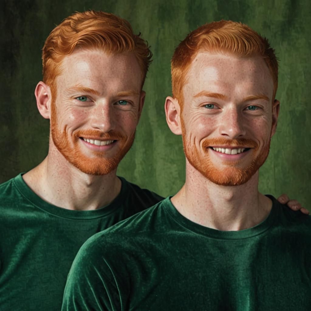 Ginger Men Portrait in Impressionist Impasto Style