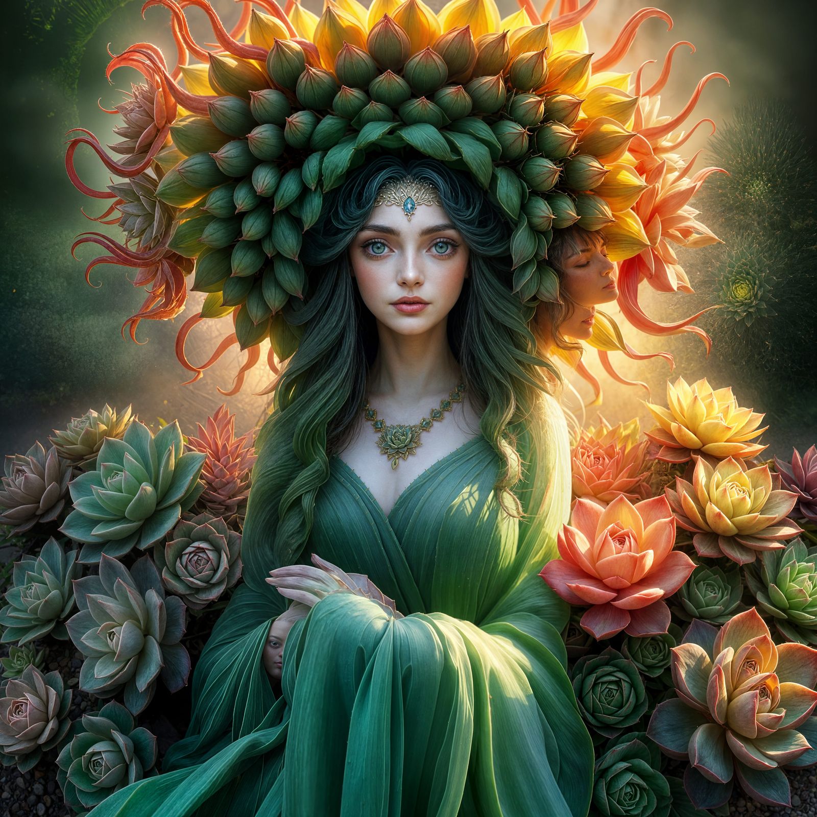 Echeveria Goddess: An AI Interpretation
