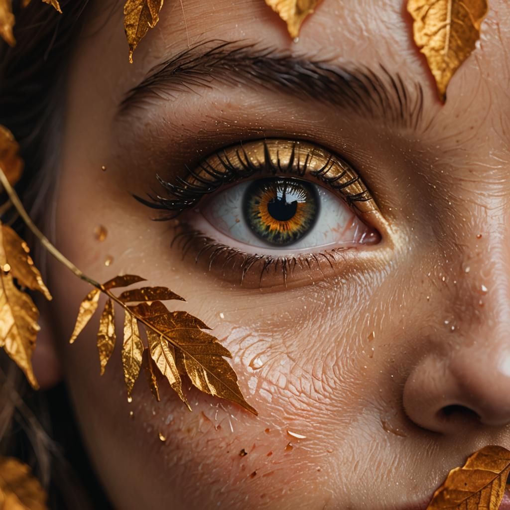 Autumn Forest Reflected in a Woman's Eye