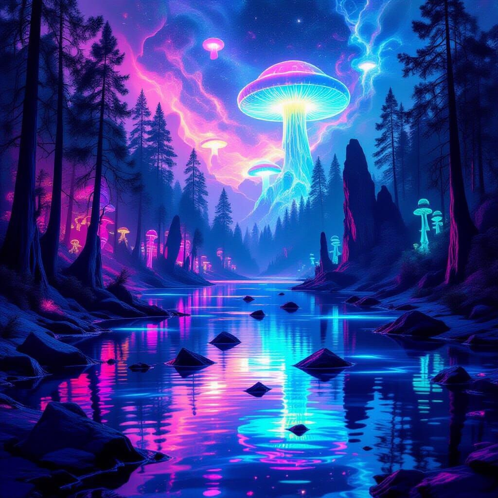 Surreal Petrified Forest by Psychedelic Lake