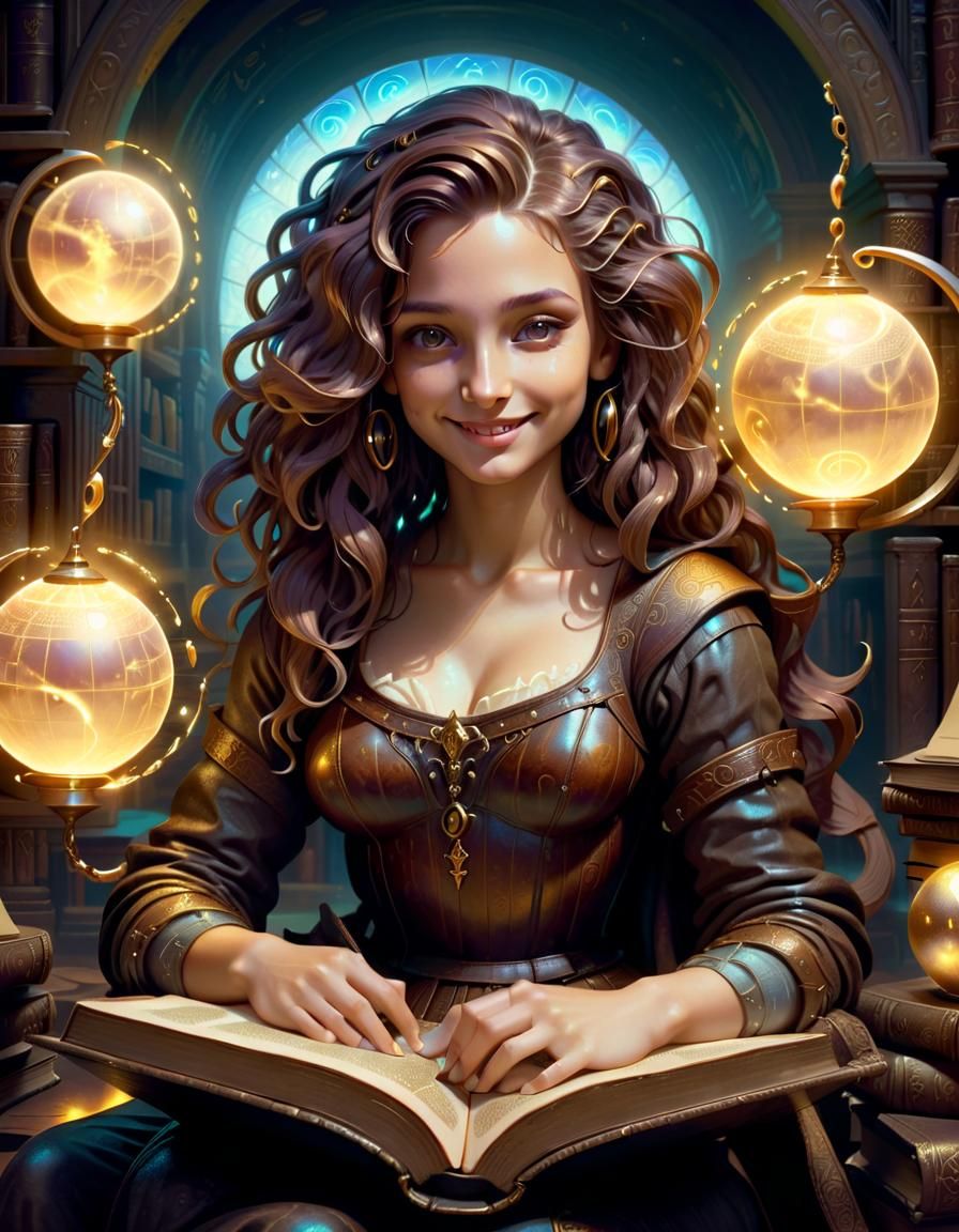 Mona Lisa Inspired Portrait in Aetherpunk Style