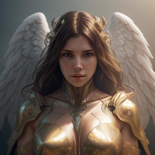 Detailed Angel Portrait in Digital Art Style