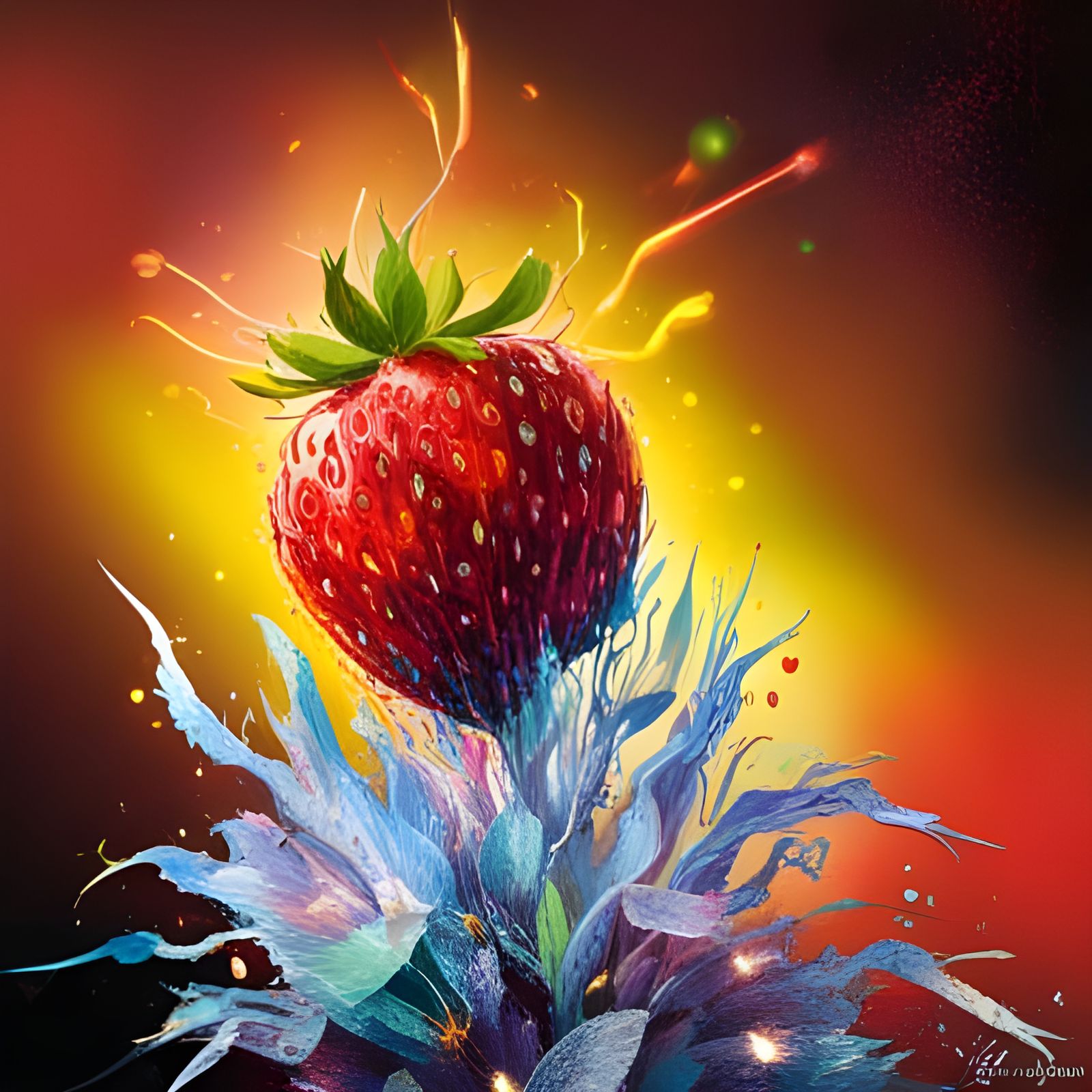 Strawberry Grenade Explosion with Red Lightning