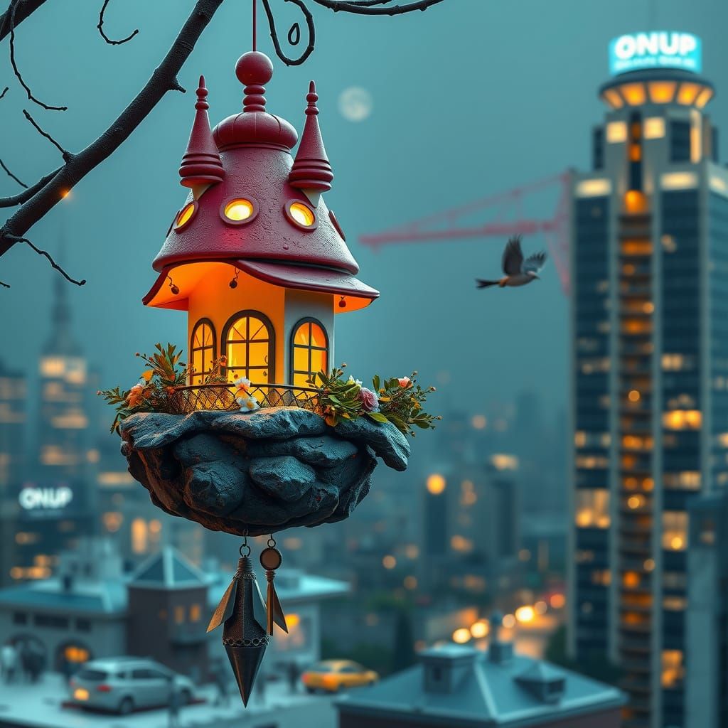 Creative and Futuristic Birdhouses in Photorealistic Style