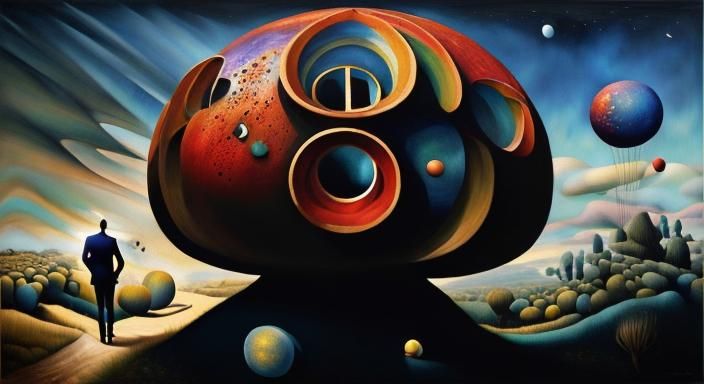 Surreal Desert Gauntlet in Watercolor Style