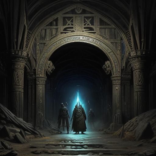 Maori Artifacts in Underground Vault: Horror Art