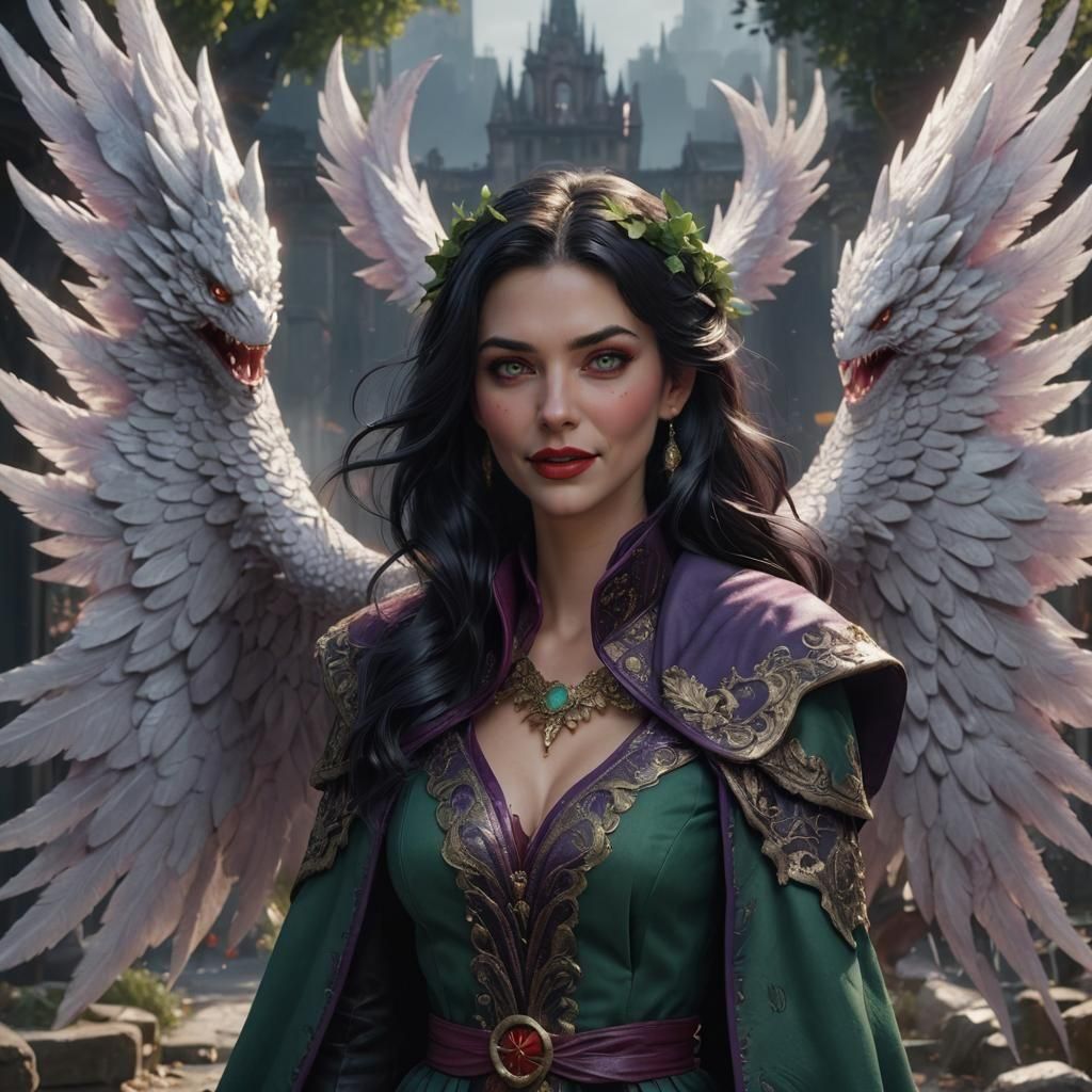 Woman Laughing with Hand Covering Mouth, Fantasy Art