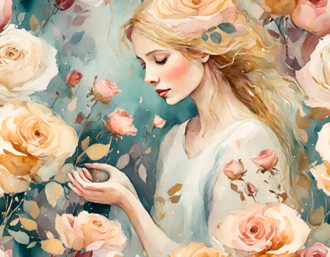 magical elegant enchanted roses, floral art <lora:Floral Dreams:1.0>