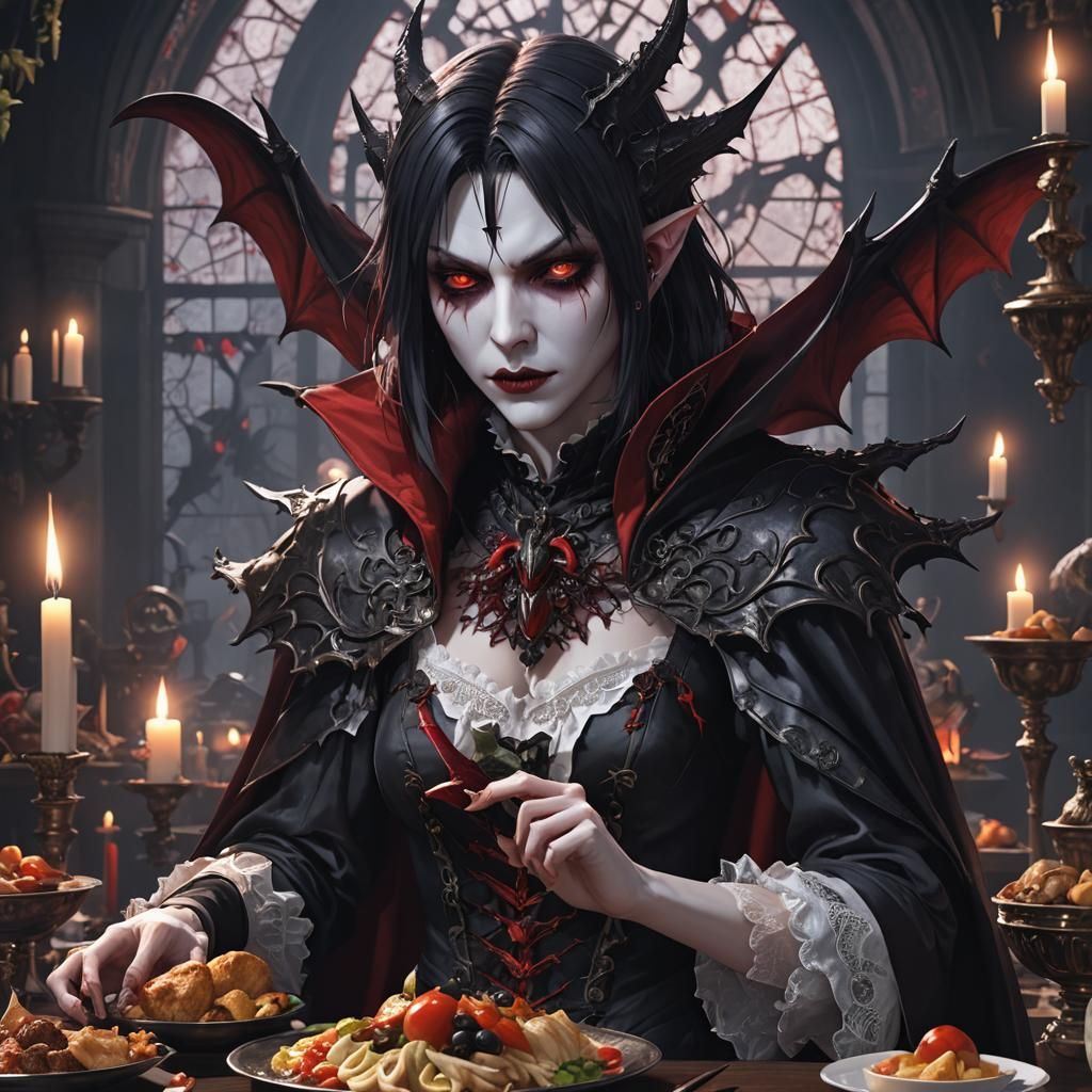 Dark Anime Vampire Art Inspired by WLOP