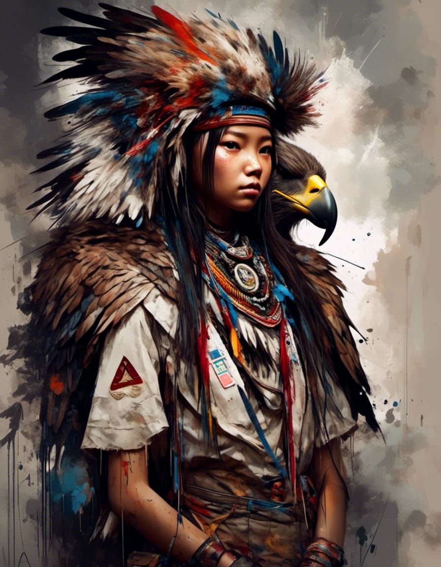 Iroquois Baby Native Eagle Scout Portrait