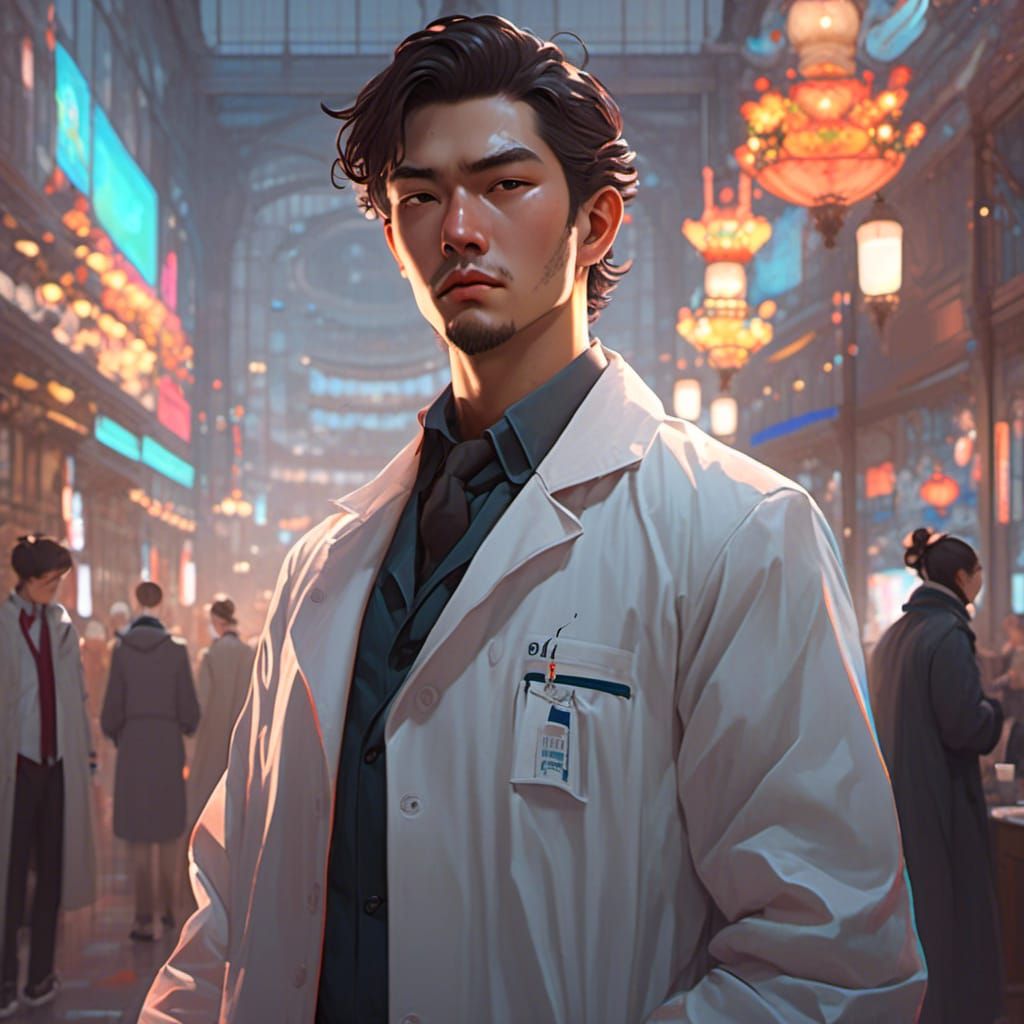 Envious Korean Man Portrait in Artgerm Style