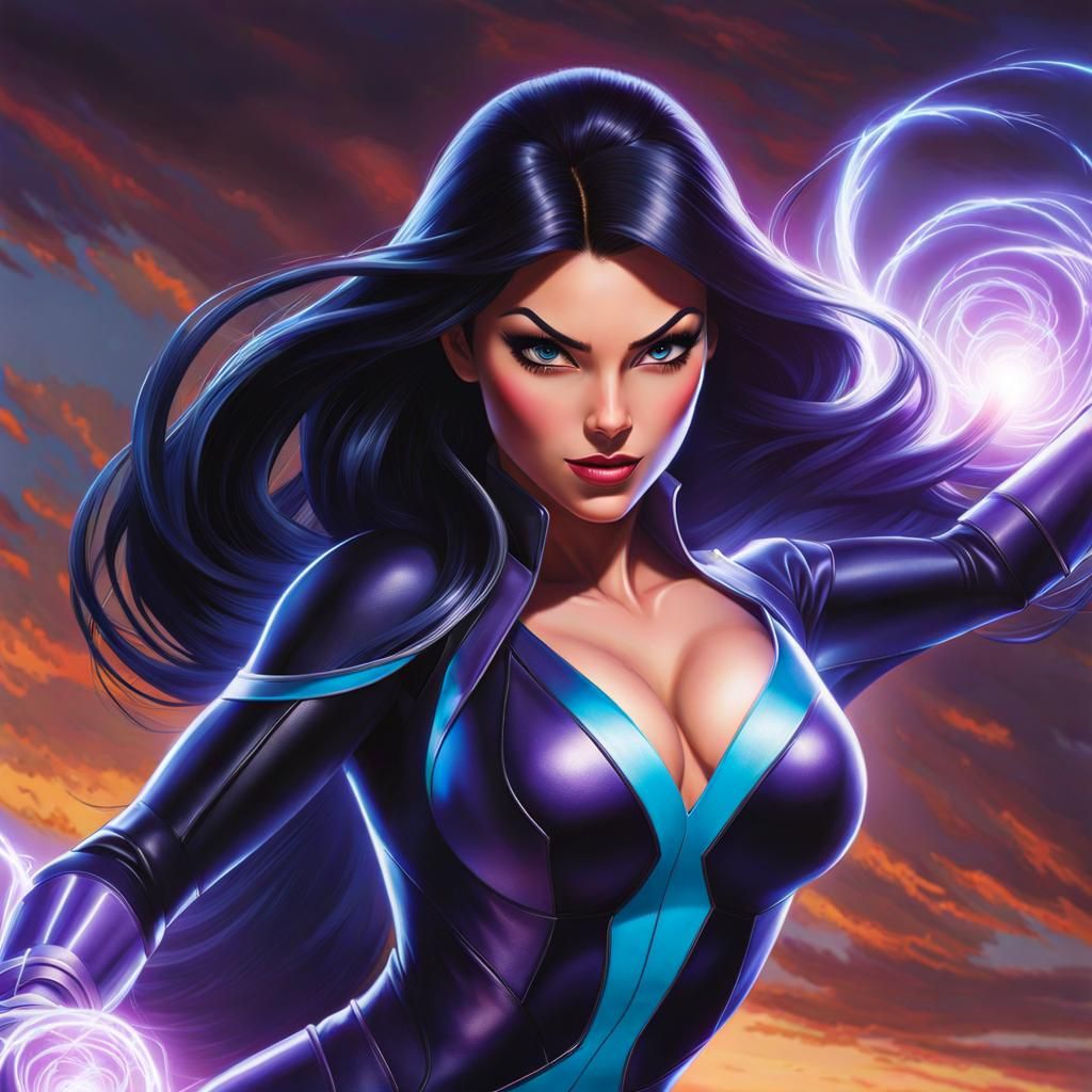 Violet Parr Superhero with Cyan Forcefields
