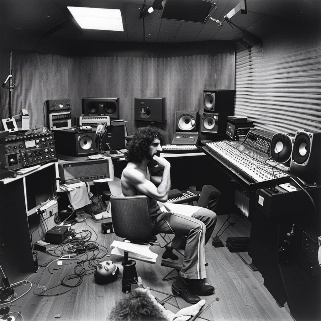 Recording Studio Scene Inspired by Rock Legends