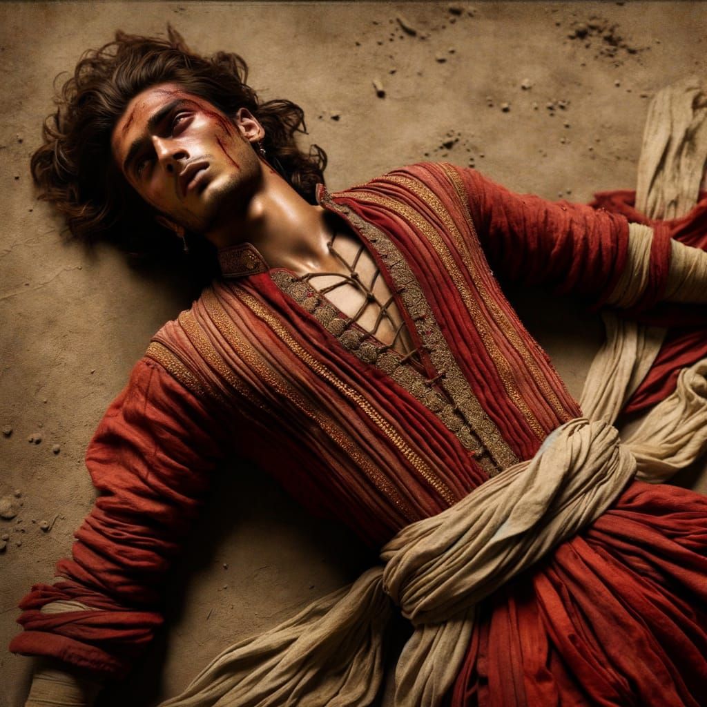 Ancient Indian Warrior Boy Resting