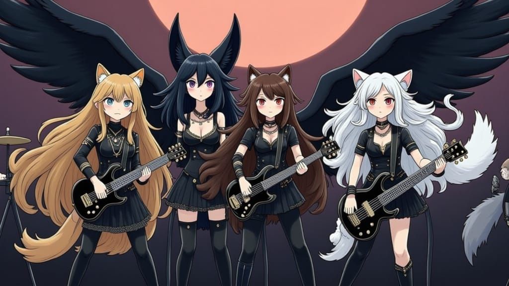Fierce Anime Girl Band Performance