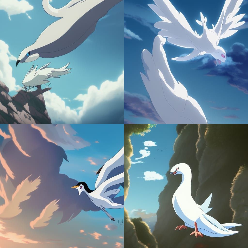 Lugia in Studio Ghibli Anime Style
