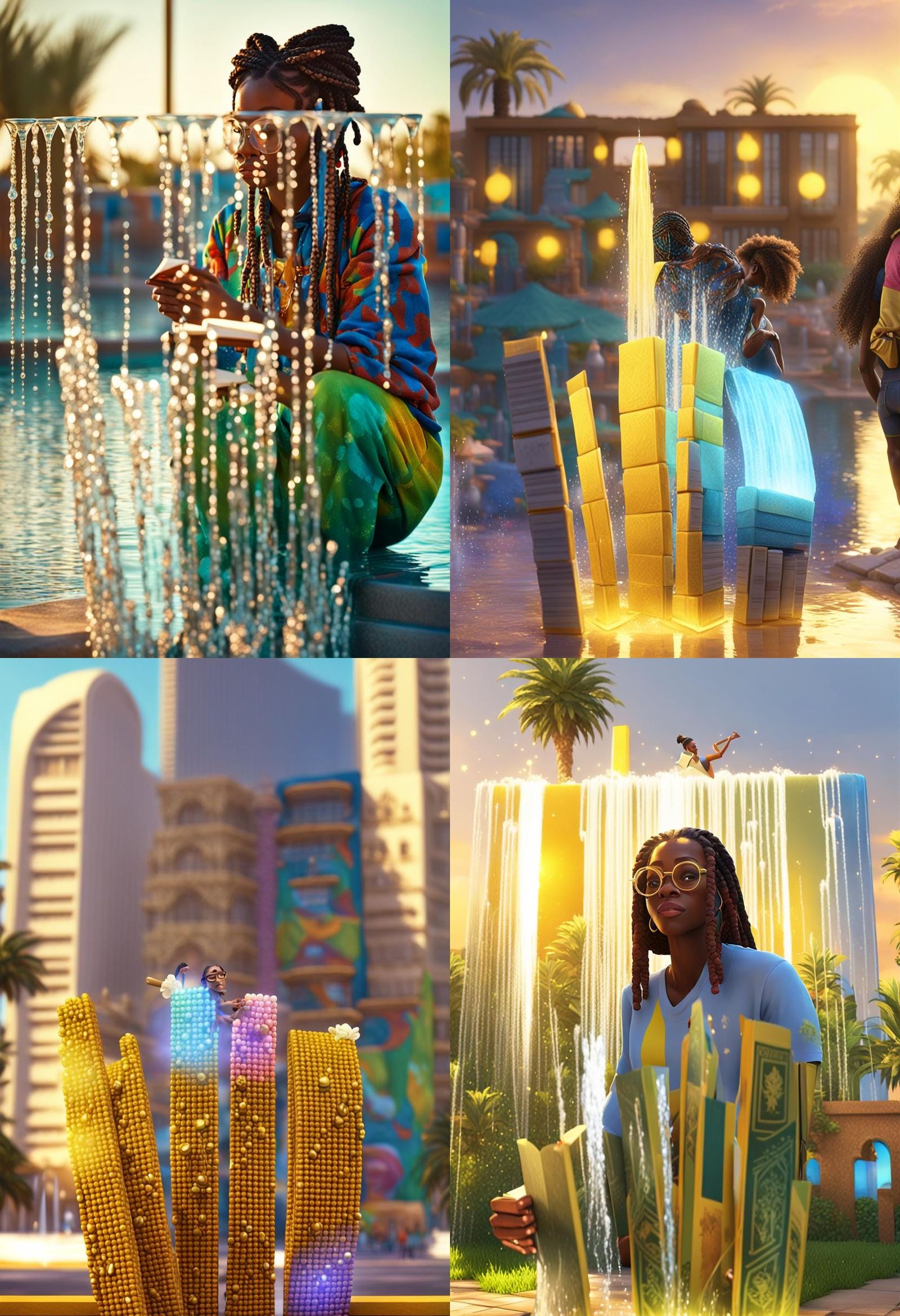 Pixar Style Woman Reading in Dubai