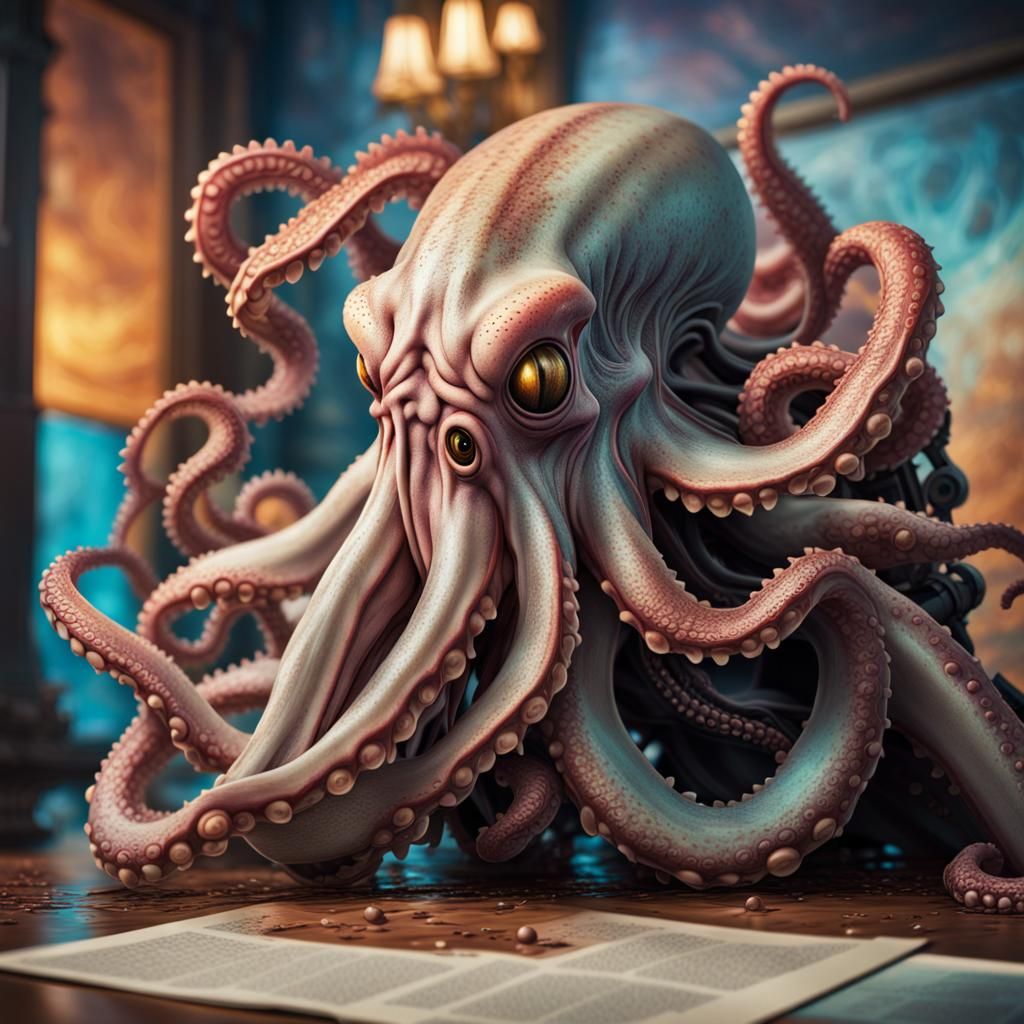 Hyperrealistic Kraken Portrait in Natural Light