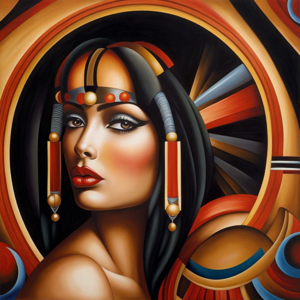 Tribal Princess Portrait in Art Nouveau Style